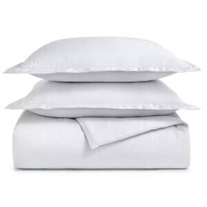 NEW CHARTER CLUB LUXURY 550 thread count cotton duvet cover set twin size in whi